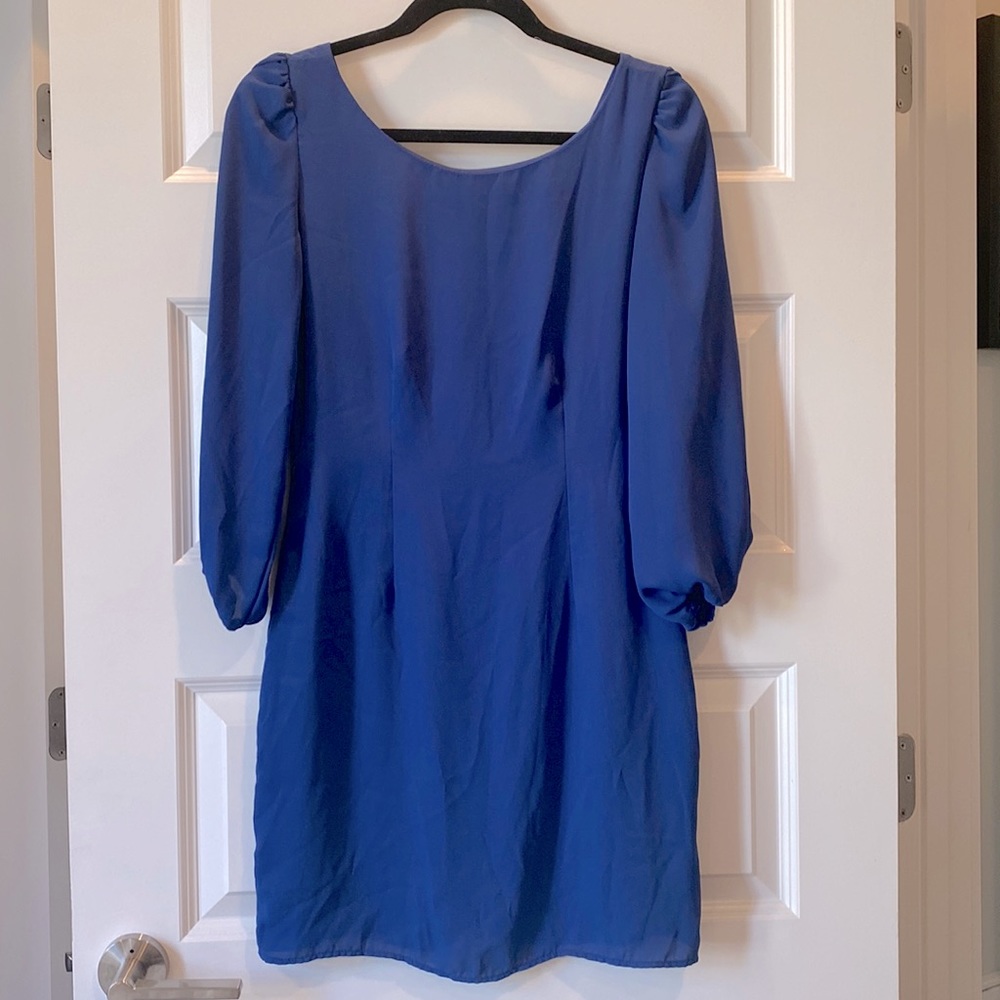 Royal Blue Mini Dress w/ Zippered Back